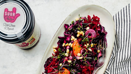 Rotkohlsalat mit Rote Beete & Ingwer Kraut